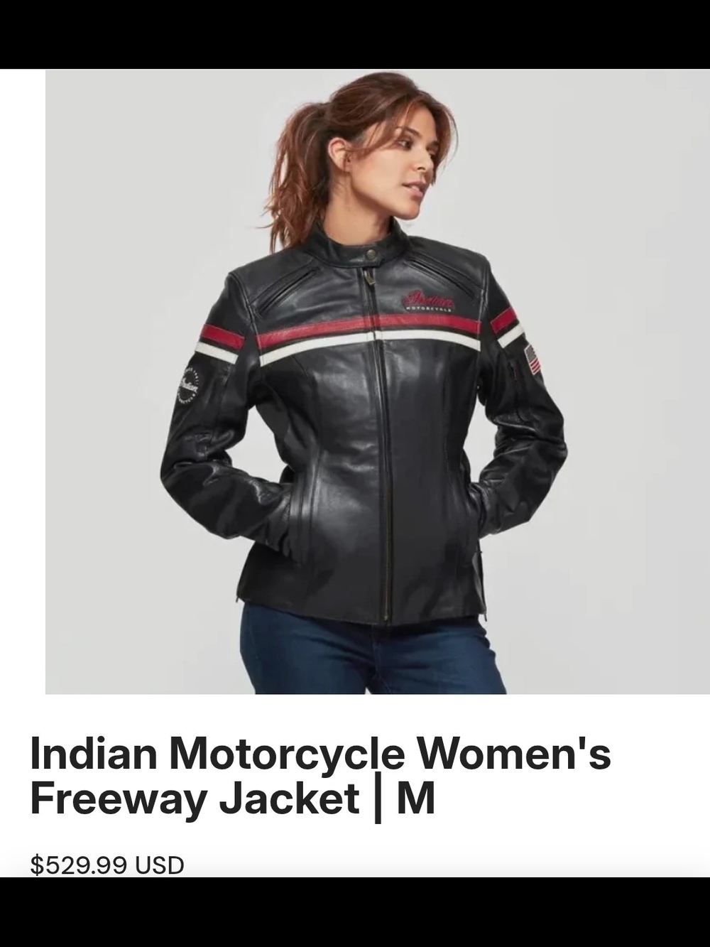 Indian Motorcycle Women's Black Leather Freeway Jacket